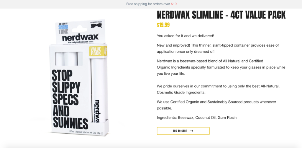Nerdwax Product Page