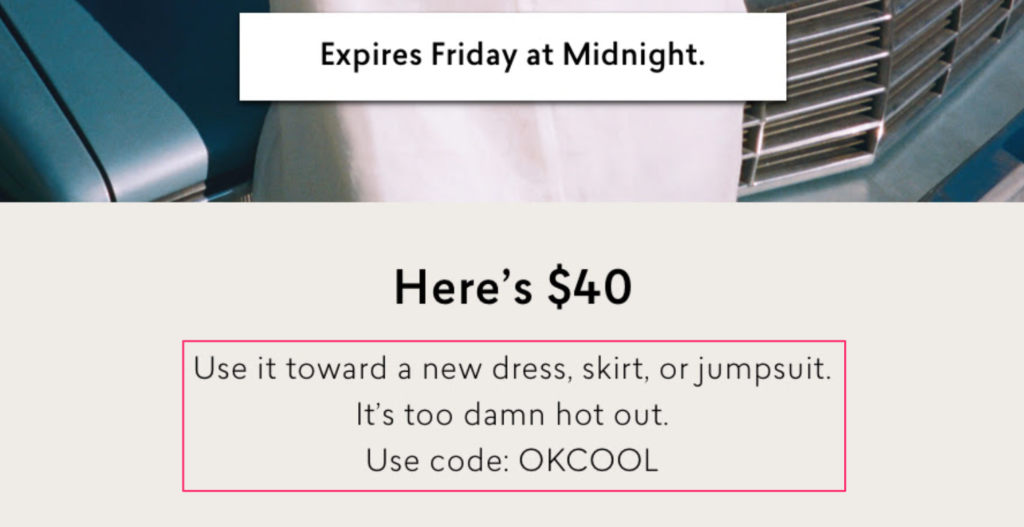 AYR Discount Email Example