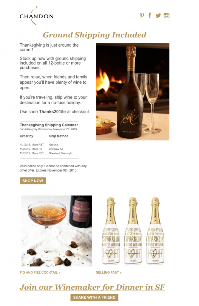 Chandon Promotional Email