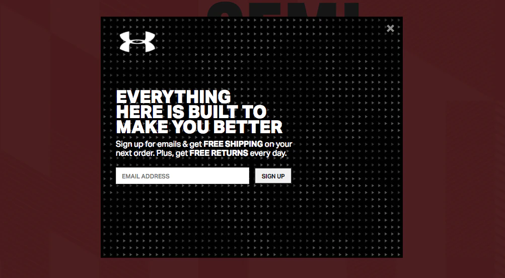 Under Armour Lead Capture Form Example