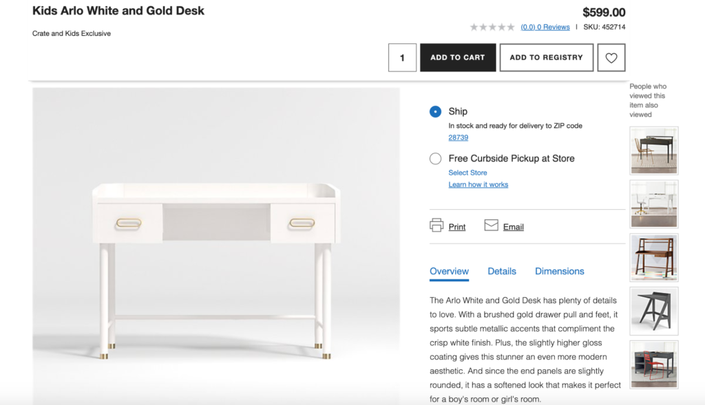 White And Gold Desk