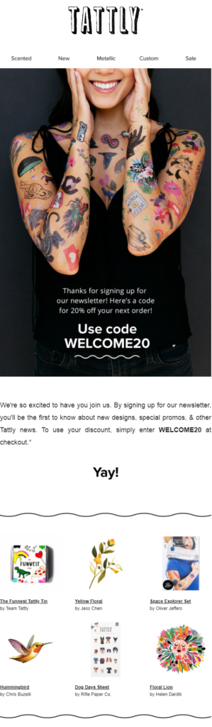 Tattly Welcome Email