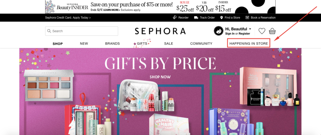 Sephora Landing Page