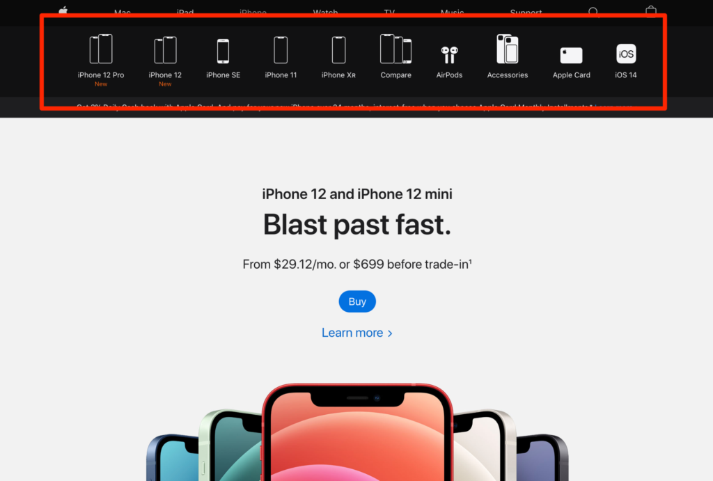 Apple E-Commerce Category Page Example 2