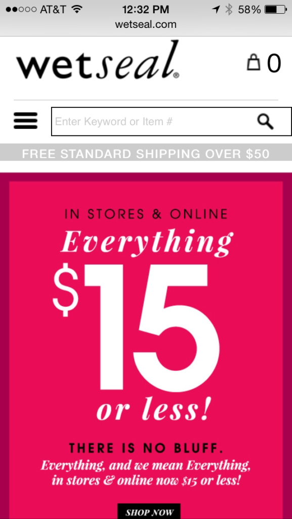 Wet Seal Sale