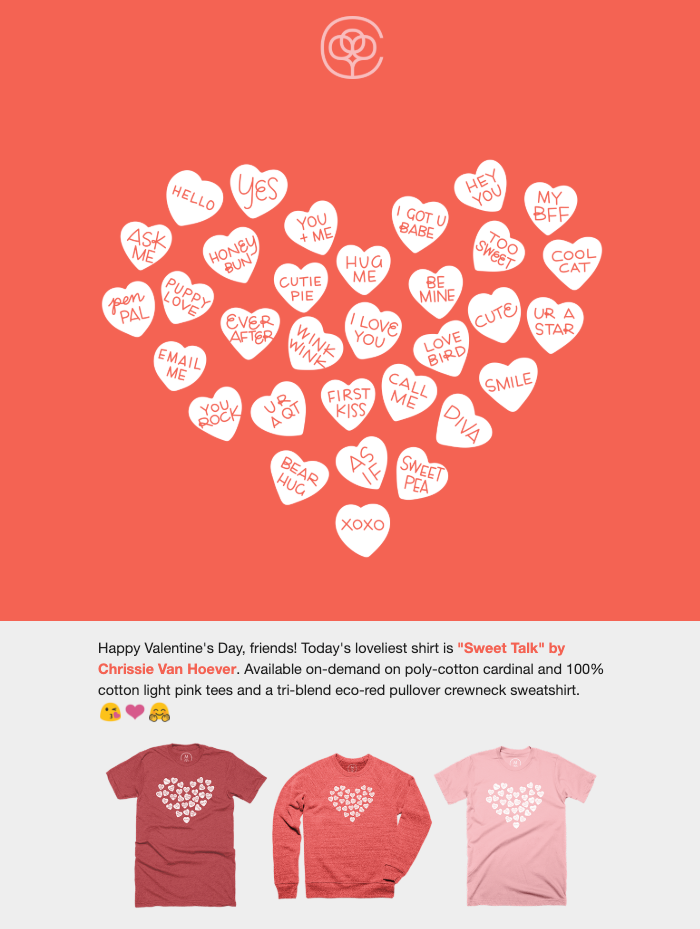 Cotton Bureau Valentine's Day Email