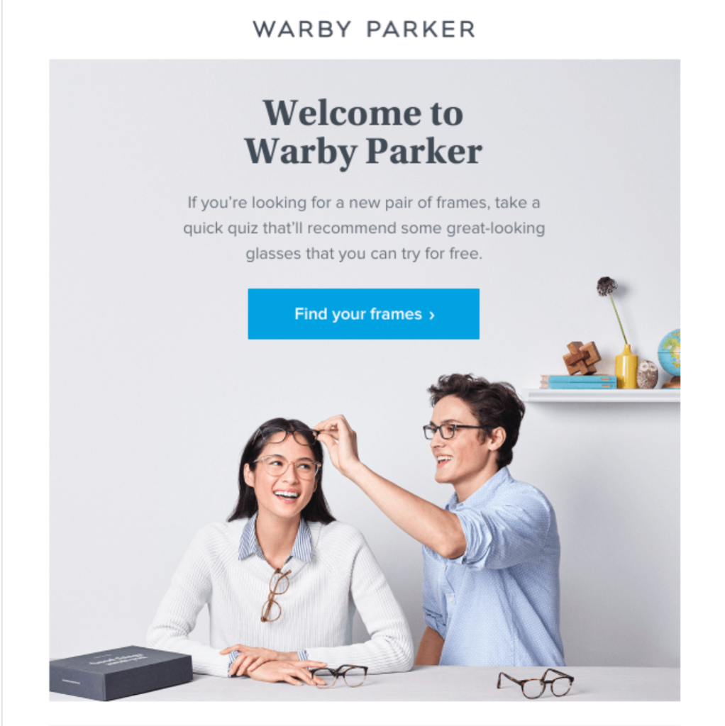 Warby Parker Welcome Message