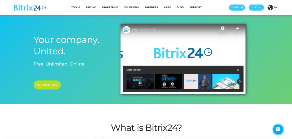 Bitrix 24 Homepage