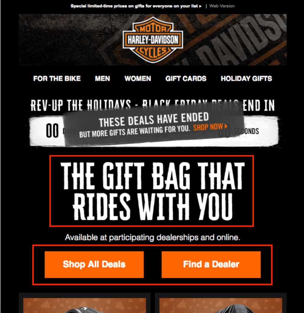 Harley Davidson Email Example 2