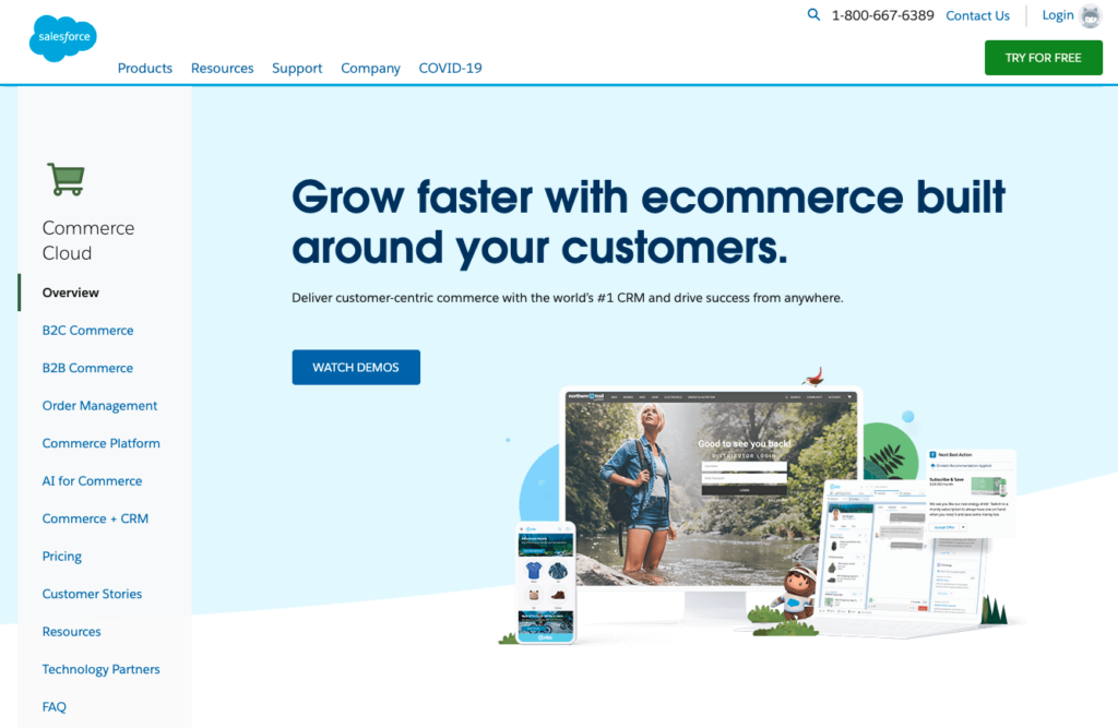 Salesforce Commerce Cloud CRM Homepage