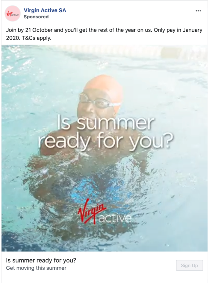 Virgin Active Facebook Lead Ad