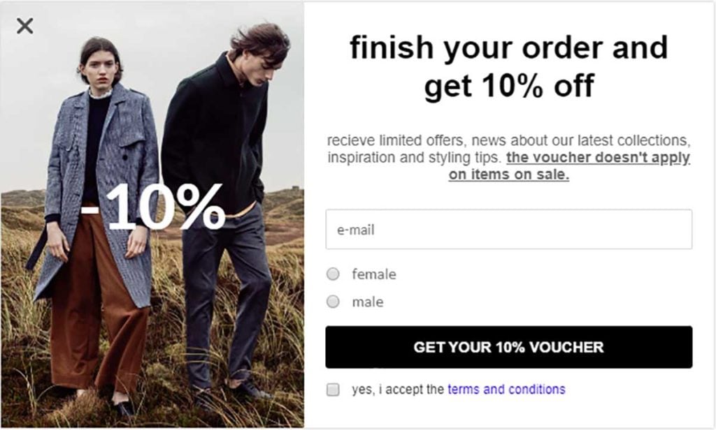 Finish Your Order Popup