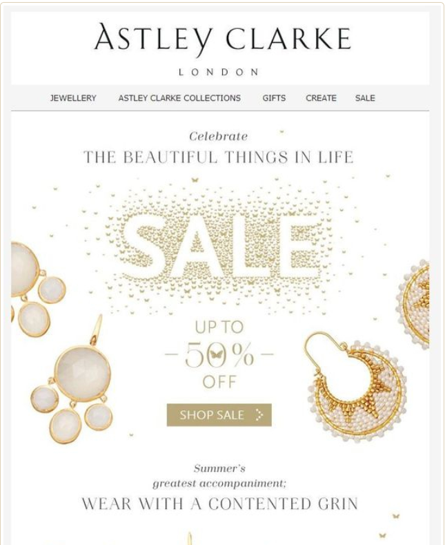 Astley Clarke E-Commerce Email Design Example