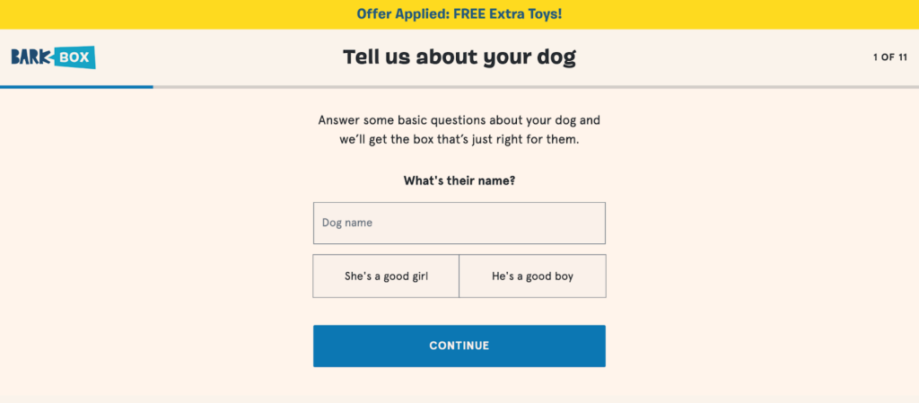 BarkBox Lead Capture Form Example