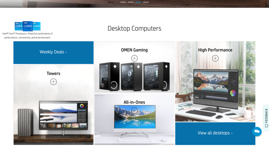 HP E-Commerce Category Page Example