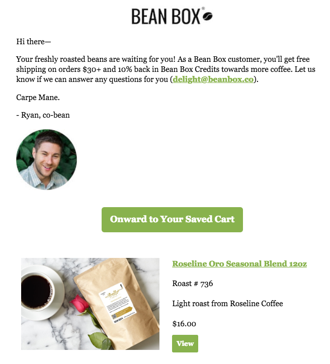 Bean Box Email Example