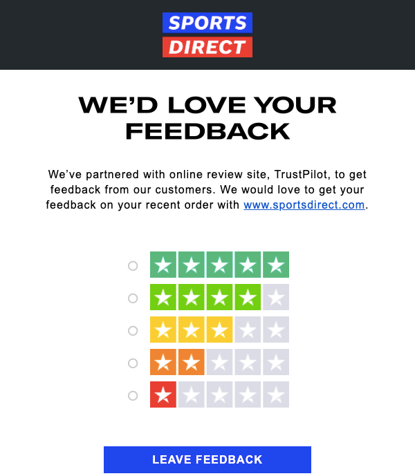 Sports Direct Email Example