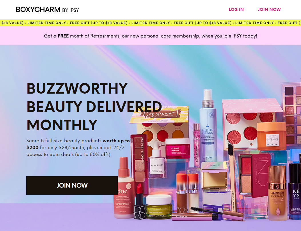 Ipsy Boxycharm product page Competitive Landscape Analysis