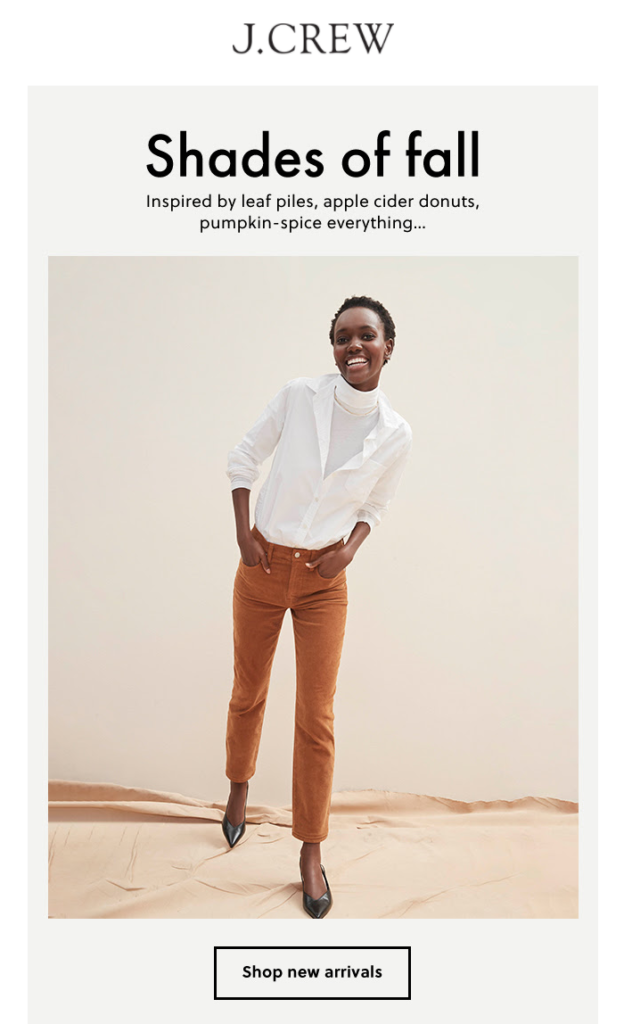 J Crew Fall Email Example Email Marketing for Ecommerce