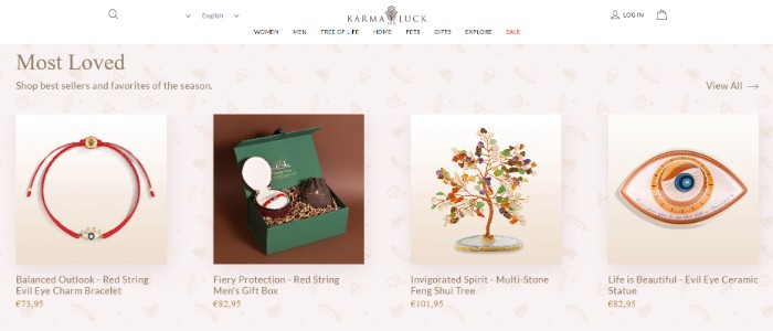Karma and Luck Luxury Pricing Ecommerce Pricing Examples