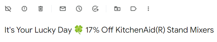 KitchenAid St. Patricks Day Email Subject Lines