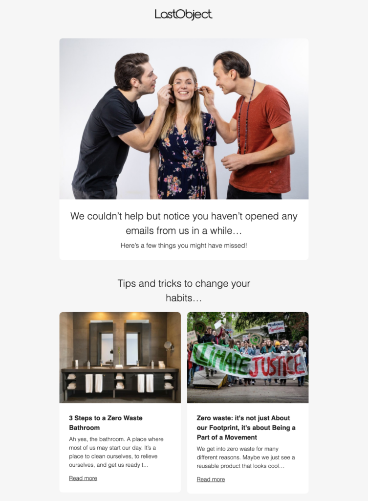 LastObject Winback Email Email Marketing for Ecommerce