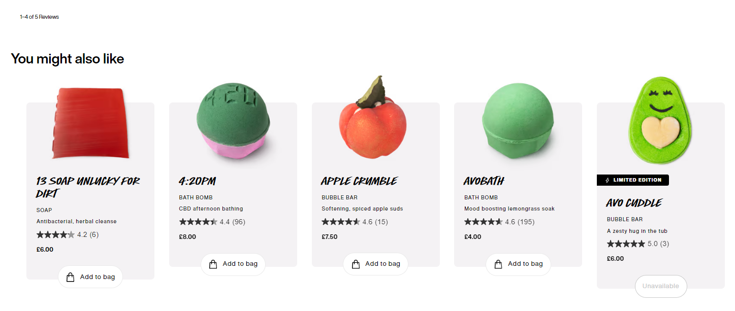 Lush Cross-Selling Products Average Order Value