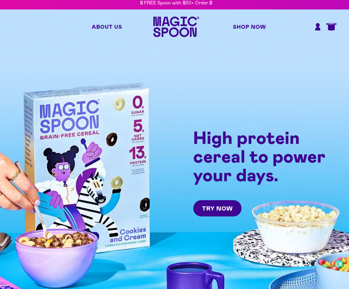 Magic Spoon Hero Best Ecommerce Websites