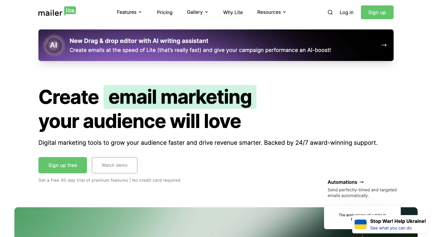 MailerLite Best Email Marketing Apps for Shopify