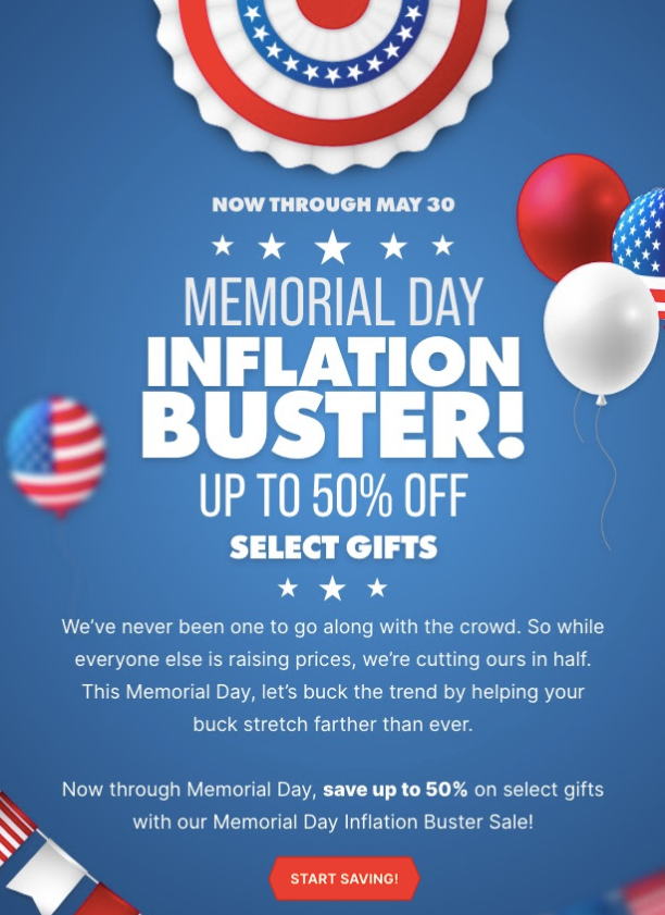 Man Crate Memorial Day Email Example
