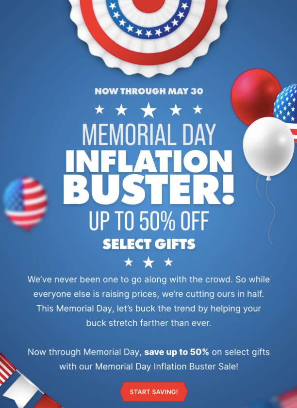 Man Crate Memorial Day Email Exempel