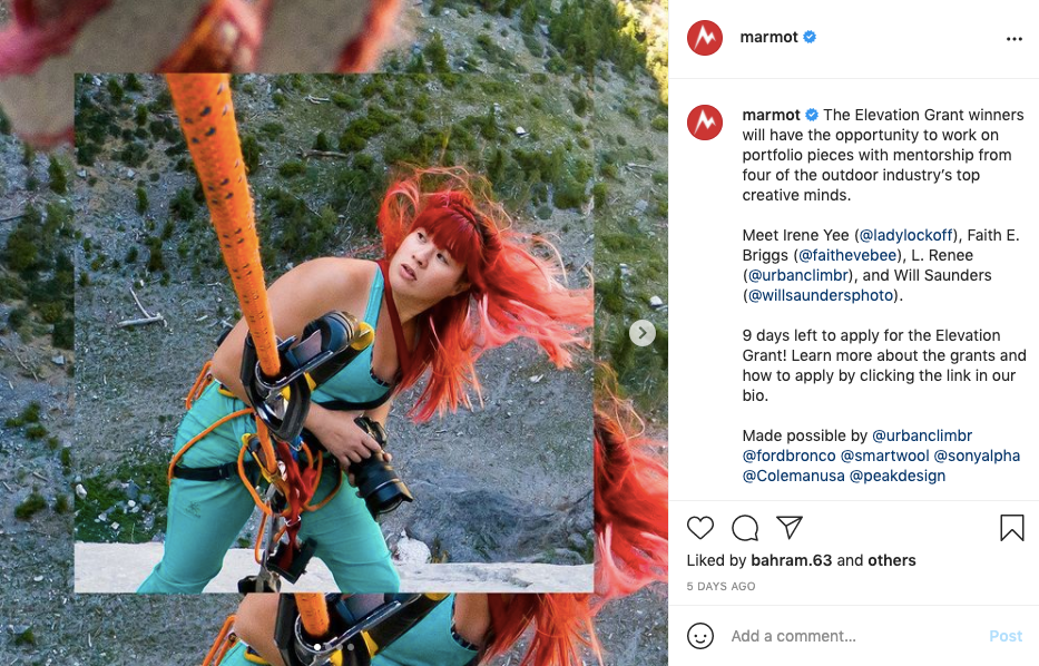 Marmot Instagram Post Summer Marketing Ideas