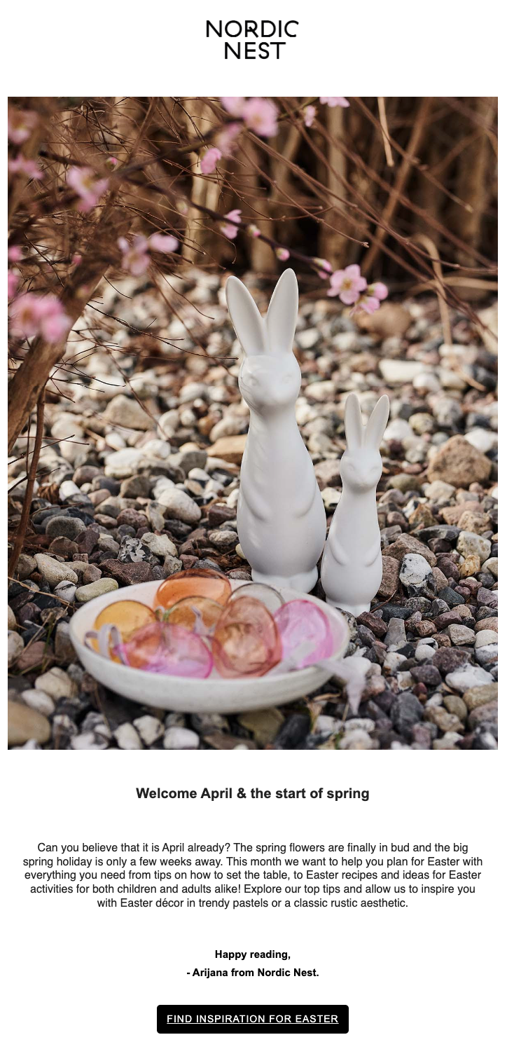 Nordic Nest Easter Campaign April Newsletter Ideas