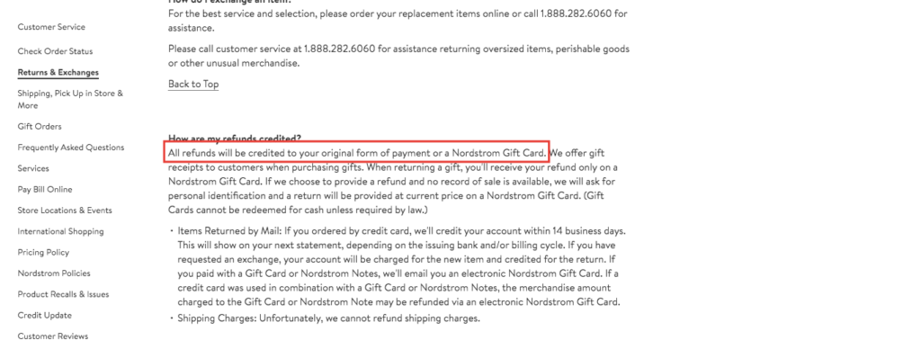 Nordstrom How Refunds are Processed How to Write a Returns Policy