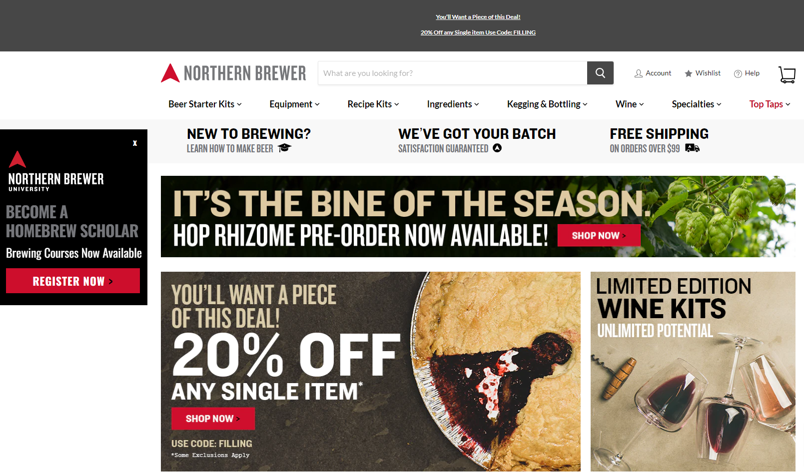 Nothern Brewer Home Page Inbound Marketing
