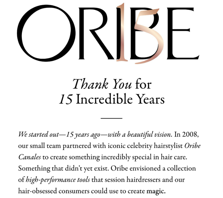Oribe Authenticity Email Marketing for Ecommerce