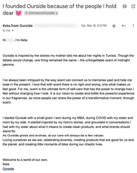 Ourside Advanced Welcome Email