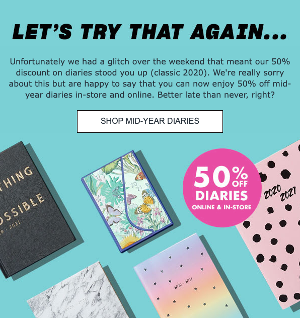 Paperchase Apology Email