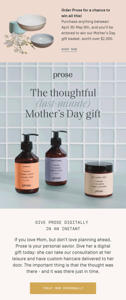 Prose Mother_s Day Product Recommendations Email Marketing for Ecommerce-1