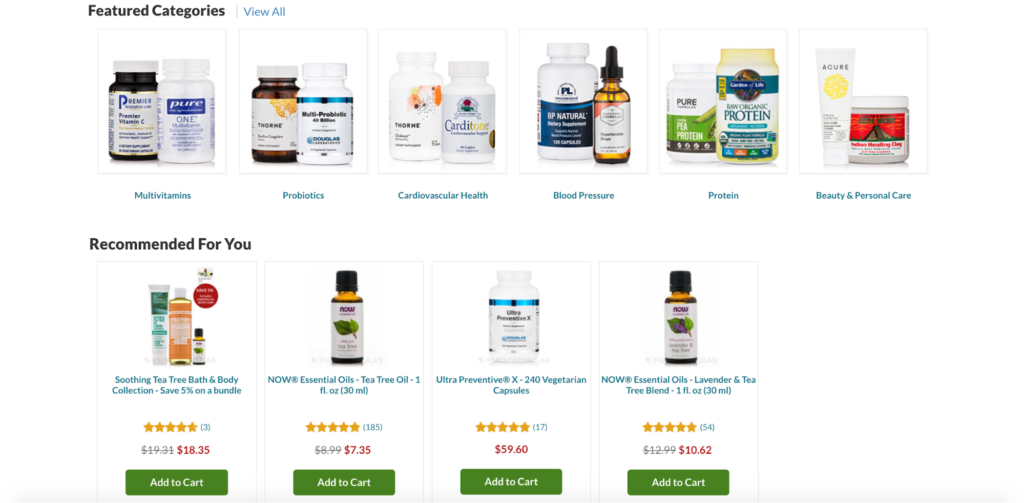 Pure Formulas Featured Categories Headless Commerce