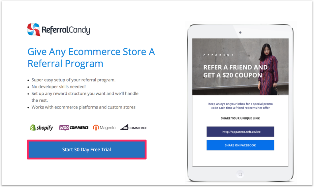 ReferralCandy Landing Page Competitive Landscape Analysis