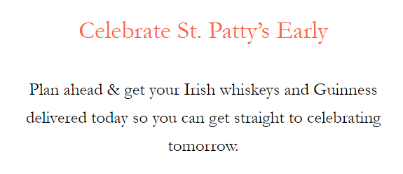 Saucey St. Patricks Day Email Hero Promo