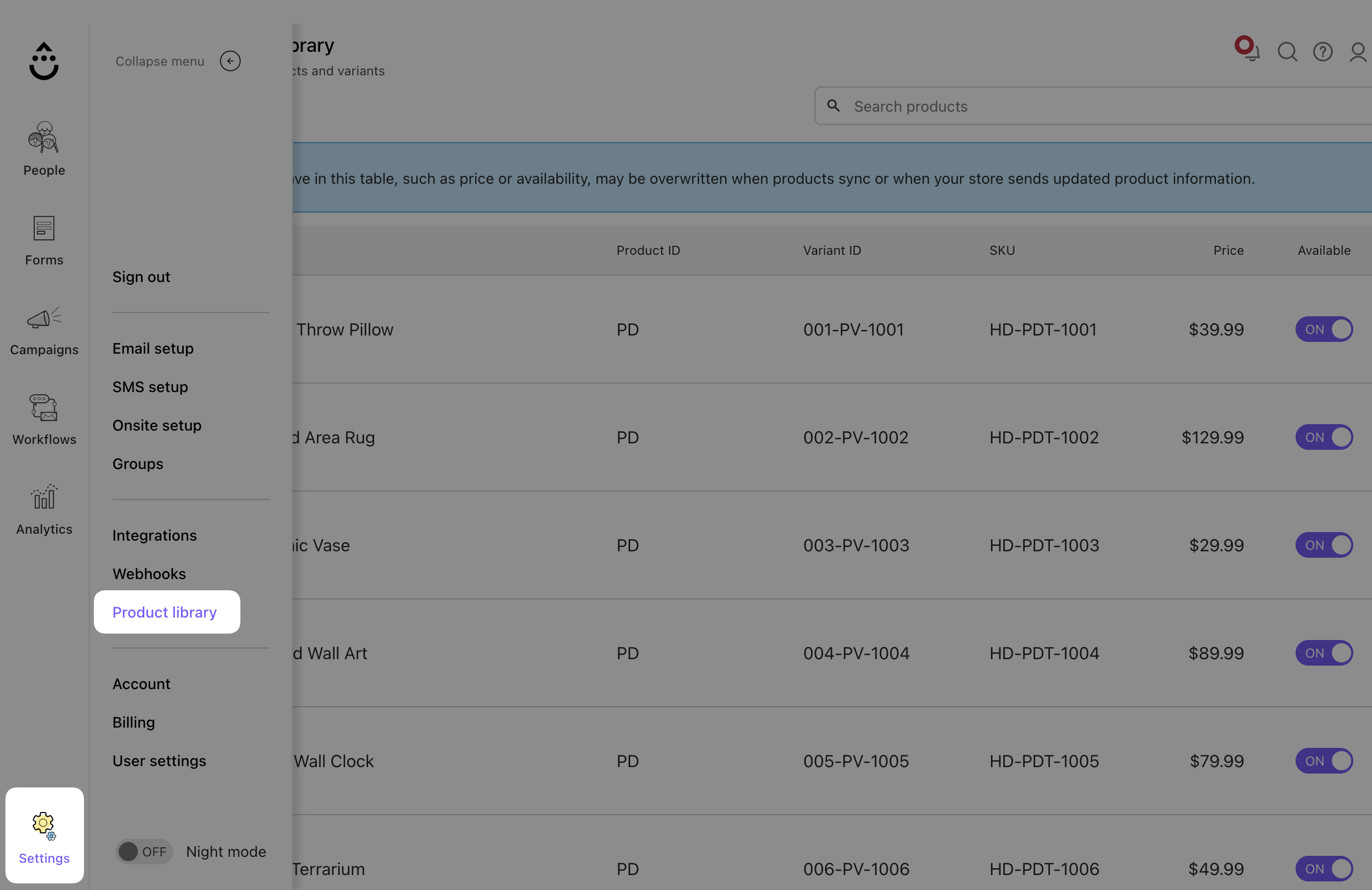 Setting-productlibrary