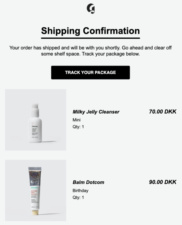 Shipping Confirmation Email Example