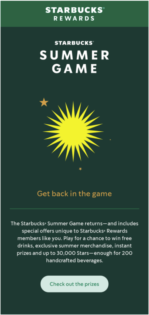 Starbucks Summer Game Giveaway Summer Marketing Ideas