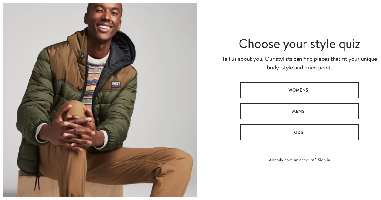 Stitch Fix Style Quiz Email Marketing for Ecommerce