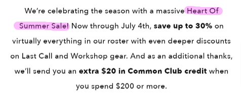 Taylor Stitch Summer Sale Copy June Newsletter Ideas