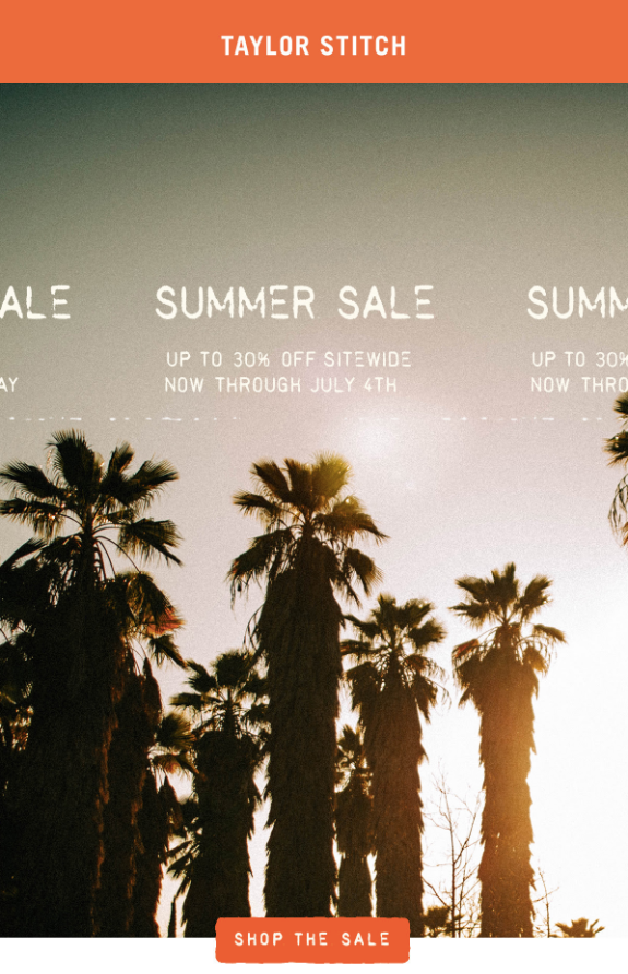 Taylor Stitch Summer Sale June Newsletter Ideas