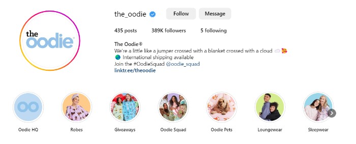 The Oodie Instagram Customer Centric Strategy