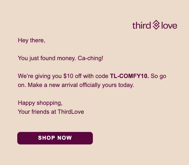 Third Love Targeted Email